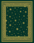 Gold Celestial Starburst Night Sky Rug