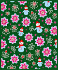 Jolly Snowman Pink Flower Garden Rug