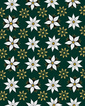 Dark Green White Yellow Floral Garland Rug