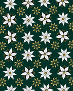 Dark Green White Yellow Floral Garland Rug