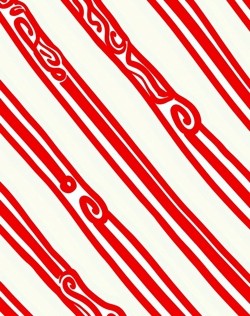 Bold Crimson Swirl Stripe Accent Rug