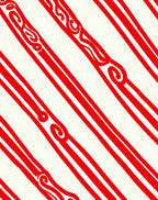 Bold Crimson Swirl Stripe Accent Rug