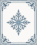Blue Snowflake Medallion Border Rug
