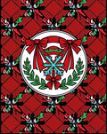 Crimson Holly Wreath Bow Medallion Rug