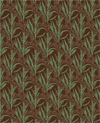 Brown Green Leafy Vine Repeats Rug