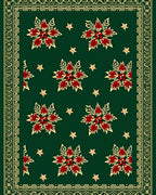 Deep Green Floral Star Medallion Rug
