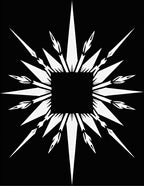 Bold White Sunburst Square Rug