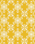 Golden Yellow White Snowflake Medallion Rug