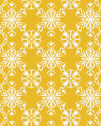 Golden Yellow White Snowflake Medallion Rug