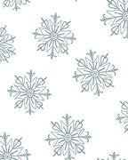 Winter Blue Snowflake Medallion Rug