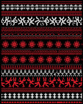 Bold Red and White Ethnic Stripe Rug