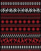 Bold Red and White Ethnic Stripe Rug