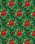 Red Berry Greenery Floral Arrangement Rug