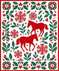 Red Horse Snowflake Foliage Medallion Rug