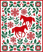 Red Horse Snowflake Foliage Medallion Rug