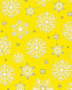 Golden Yellow Snowflake Celebration Rug