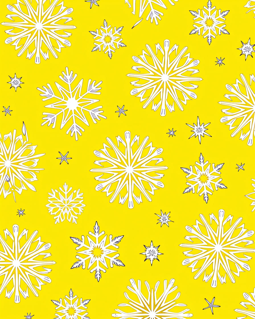 Golden Yellow Snowflake Celebration Rug