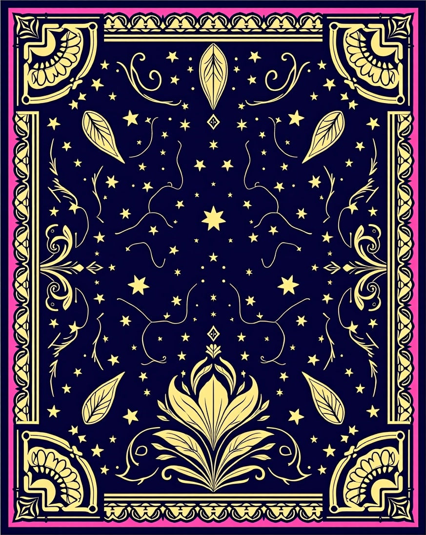Celestial Navy Starry Garden Rug