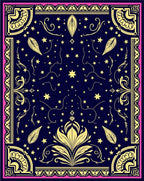 Celestial Navy Starry Garden Rug