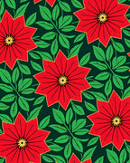 Bold Red Floral Leaf Garden Rug