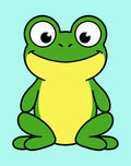 Happy Green Frog Sitting Portrait Rug