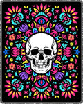 Vibrant Skull Floral Mandala Rug
