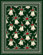 Holiday Bells Red Bow Garland Rug