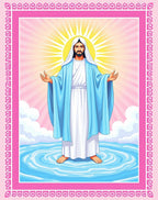 Radiant Jesus Miraculous Walk on Water Rug