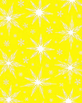 Bright Yellow White Snowflake Cascade Rug