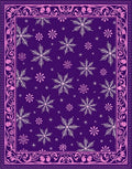 Purple Snowflake Intricate Border Rug