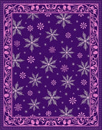 Purple Snowflake Intricate Border Rug