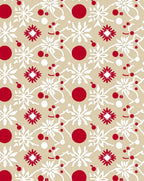 Red White Snowflake Festive Garland Rug