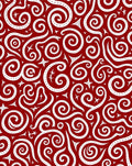 Crimson White Swirl Starburst Medallion Rug