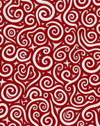 Crimson White Swirl Starburst Medallion Rug