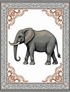 Gray Elephant Regal Border Rug