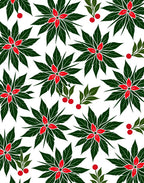 Vibrant Red Star Green Leaf Medallion Rug