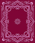 Rich Magenta Floral Scroll Frame Rug