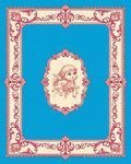 Ornate Blue Cherub Frame Rug