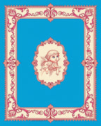 Ornate Blue Cherub Frame Rug