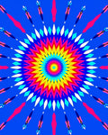 Vibrant Radial Sunburst Starburst Rug