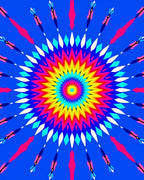 Vibrant Radial Sunburst Starburst Rug
