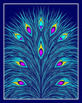 Vibrant Teal Peacock Feather Eyesight Rug