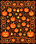 Spooky Orange Pumpkin Halloween Collage Rug