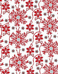 Red Floral Ribbon Bow Medallion Rug
