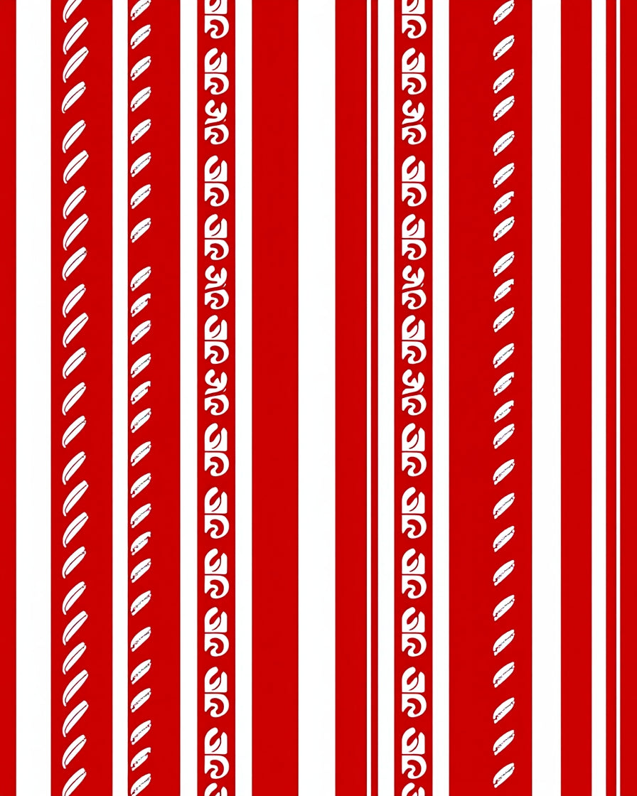 Bold Red and White Vertical Stripe Rug