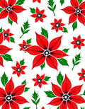 Bold Red Floral Leaf Arrangement Rug
