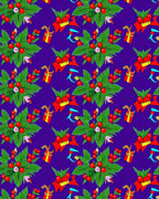 Vibrant Red Berry Holiday Cluster Rug