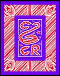 Vibrant Red White Candy Cane Frame Rug