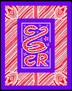 Vibrant Red White Candy Cane Frame Rug
