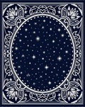 Deep Blue Celestial Starry Night Rug